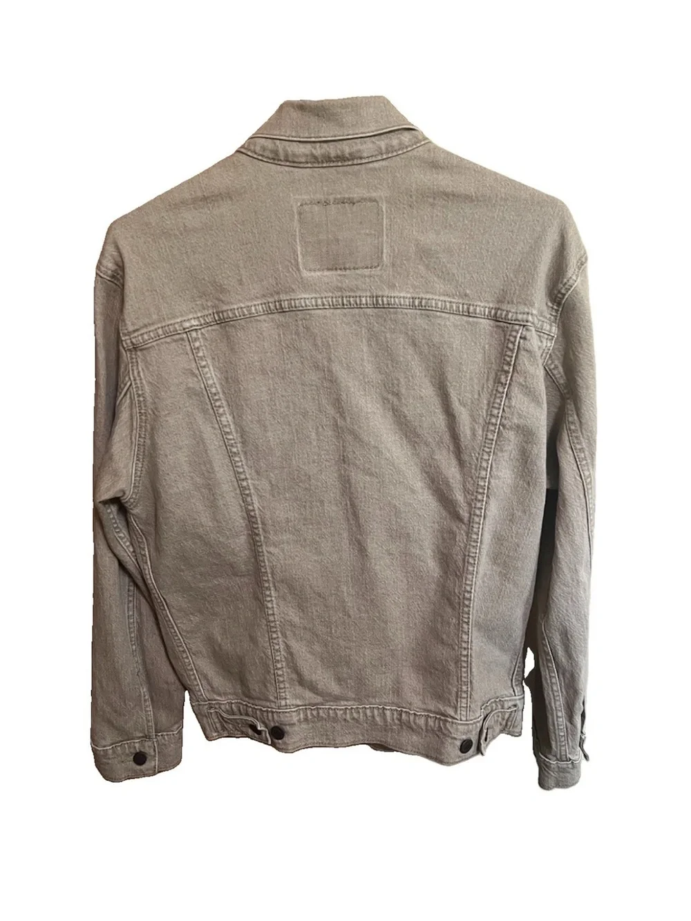 Levi’s 72334 Men's Size M Tan Beige Denim Trucker Jacket Stretch 21x26